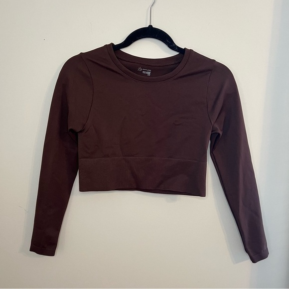 👟2/$20👟AERIE Offline Sidewalk Seamless Long Sleeve Cropped T-Shirt Canyon Sun S - Picture 5 of 10